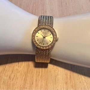 Vintage Kenneth Jay Lane Women's Rhinestone Gold-tone Watch - "Works"